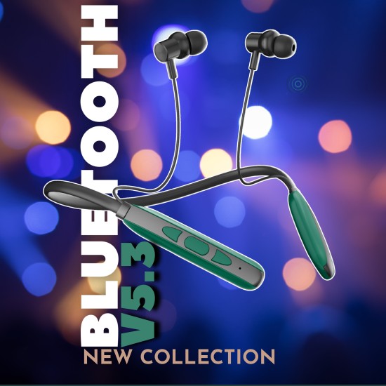 feLA Style X Bluetooth in Ear Neckband with Upto 30 Hours Playback, Bluetooth V5.3, 13 mm driver (Green)